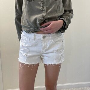 Express size 4 white denim shorts